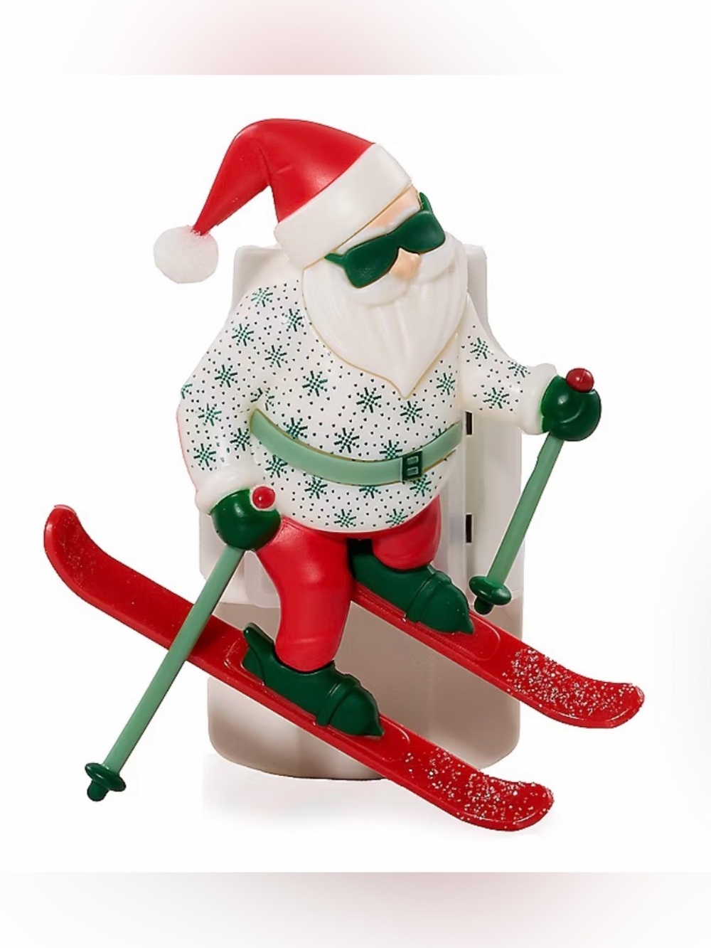 Yankee Candle Santa on Skis ScentPlug Diffuser Light Sensor Christmas NWT